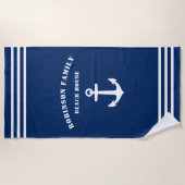 Serviette De Plage Ancre nautique classique Family Beach House Marine (Devant)