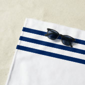 Serviette De Plage Ancre nautique classique Maison de plage Maison bl (En situation)