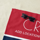 Serviette De Plage Ancre nautique du capitaine d'équipage sur mesure (En situation)