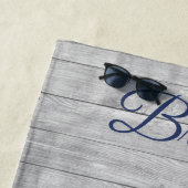 Serviette De Plage Ancre nautique Personnalisé Marine Blue Fun Faits (En situation)