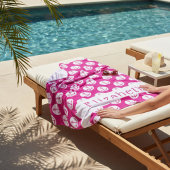 Serviette De Plage Ancre rose personnalisée