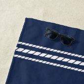 Serviette De Plage Ancre rustique de la marine nautique | Votre nom d (En situation)