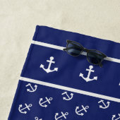 Serviette De Plage Ancres nautiques sur la marine (En situation)