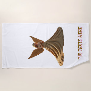 Serviette De Plage Ange de sable et texte personnalisé sur la serviet