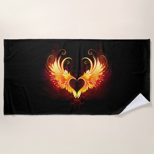 Serviette De Plage Angel Fire Heart with Wings (Devant)