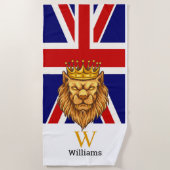 Serviette De Plage Anglais Royal Lion Monogram Beach Towel (Devant)