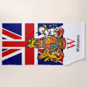Serviette De Plage Angleterre Royal Crest Monogram Beach Towne (Devant)