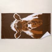 Serviette De Plage Animal de ferme à la vache Brown (Devant)