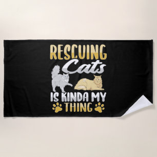 Serviette De Plage Animal Rescue Chat Secourt Chat Sauveur Chat