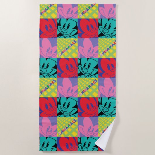 Serviette De Plage Animaniacs | Warner Siblings Pop Art Graphic (Devant)
