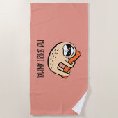 Serviette De Plage Animau drôle d'esprit paresseux (Devant)