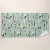 Serviette De Plage Animaux autochtones australiens Eucalyptus Motif v (Devant)