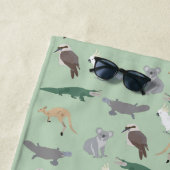 Serviette De Plage Animaux autochtones australiens Eucalyptus Motif v (En situation)