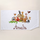 Serviette De Plage Animaux personnalisés de l'enfant (Devant)