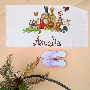 Serviette De Plage Animaux personnalisés de l'enfant