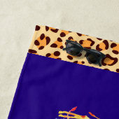 Serviette De Plage Animaux sauvages et frontière Empreinte de léopard (En situation)