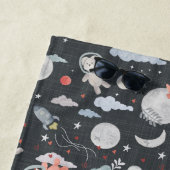 Serviette De Plage Animaux spatiaux - texture bleu acier foncé (En situation)