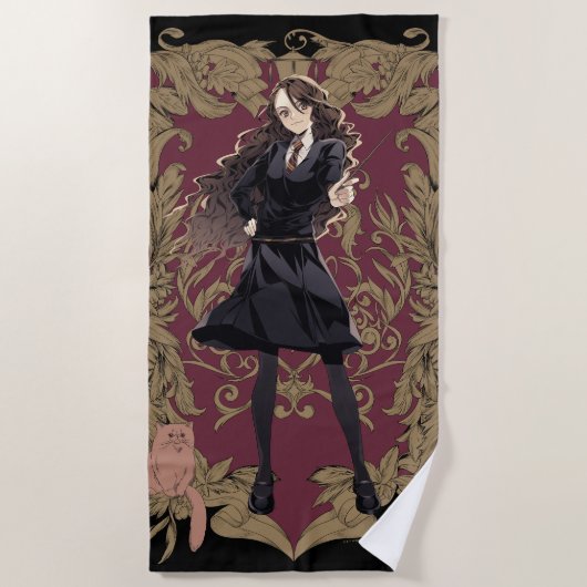 Serviette De Plage Anime Hermione Granger Cadre Orné (Devant)