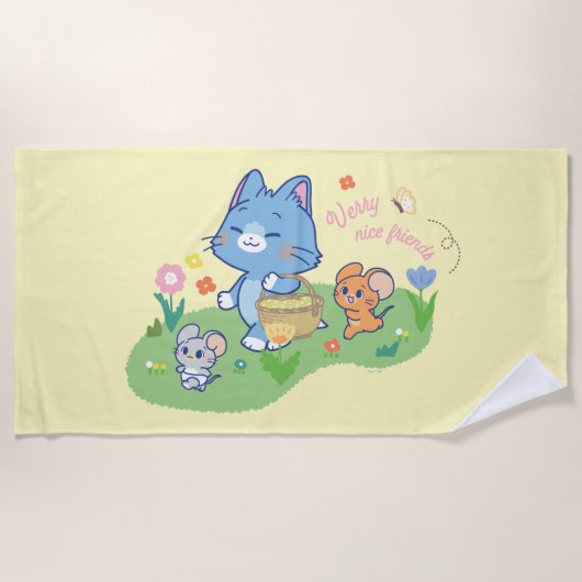Serviette De Plage Anime Tom, Jerry et Tuffy Picnic (Devant)