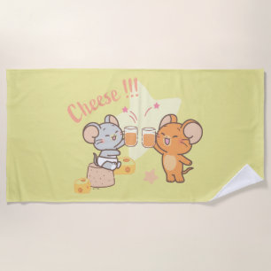 Serviette De Plage Anime Tuffy et Jerry Cheese au fromage