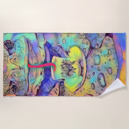 Serviette De Plage Anne Marie Toad 🐸 Et Tea 🫖 (Devant)