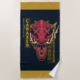Serviette De Plage Année de tête de Carax du Dragon 恭 喜 財 發