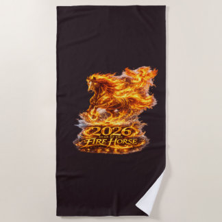 Serviette De Plage Année du Cheval de Feu 2026