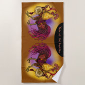 Serviette De Plage Année du coq chinois Zodiac (Devant)