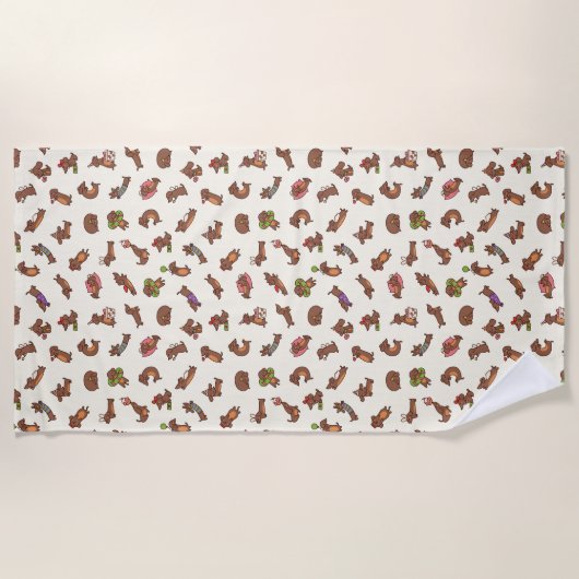 Serviette De Plage Anniversaire de Dachshund (Devant)
