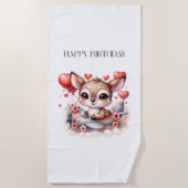Serviette De Plage Anniversaire de Deer Pilot (Devant)