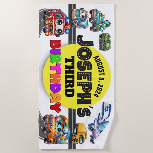 Serviette De Plage Anniversaire de la plage (Devant)