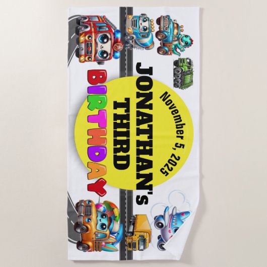 Serviette De Plage Anniversaire de la plage (Devant)