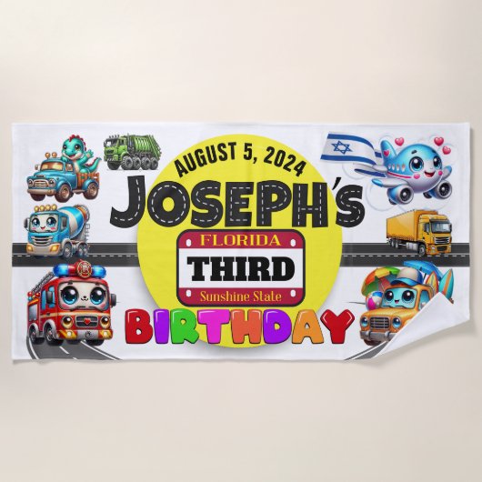 Serviette De Plage Anniversaire de la plage (Devant)