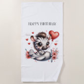 Serviette De Plage Anniversaire de Zebra Pilot (Devant)