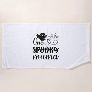 Serviette De Plage Anniversaire d'Halloween d'une maman Éffrayante
