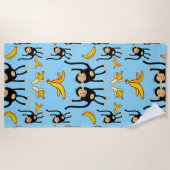 Serviette De Plage Anniversaire du Singe mignon (Devant)