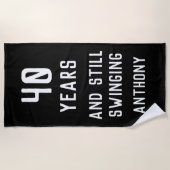 Serviette De Plage Anniversaire Golfer Funny 40e heureux papa Par (Devant)