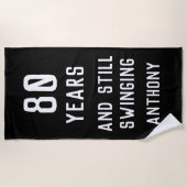 Serviette De Plage Anniversaire Golfer Funny 80e heureux papa Par (Devant)