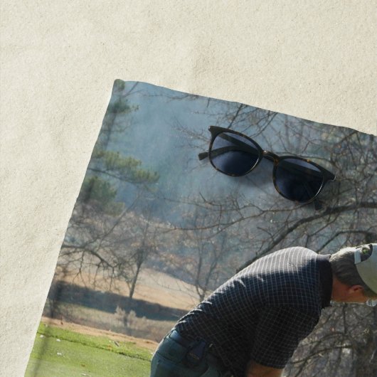 Serviette De Plage Anniversaire Golfer Funny 80e heureux Par Photo (En situation)