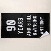 Serviette De Plage Anniversaire Golfer Funny 90e heureux papa Par (Devant)