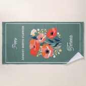 Serviette De Plage Août Fleur de naissance Nom personnalisé (Devant)