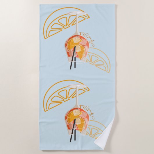 Serviette De Plage Aperol O'Clock (Devant)