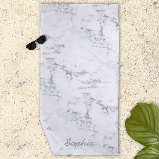 Serviette De Plage Apparence de texture de marbre faux stylée avec no