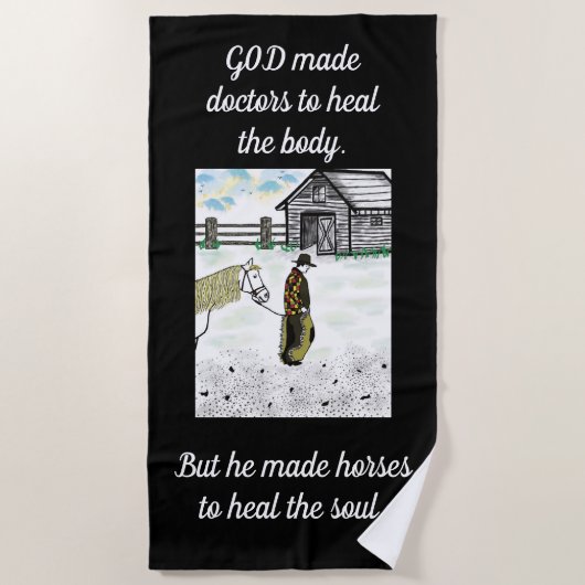 Serviette De Plage Après une balade en cheval (Devant)