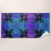 Serviette De Plage Aqua et Lilac Fractal Joy Beach Towne (Devant)