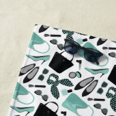 Serviette De Plage Aqua et noir ceintures design (En situation)