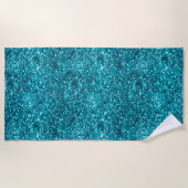 Serviette De Plage Aqua Gold Glitzy Parties scintillant (inspirée de  (Devant)