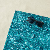 Serviette De Plage Aqua Gold Glitzy Parties scintillant (inspirée de  (En situation)