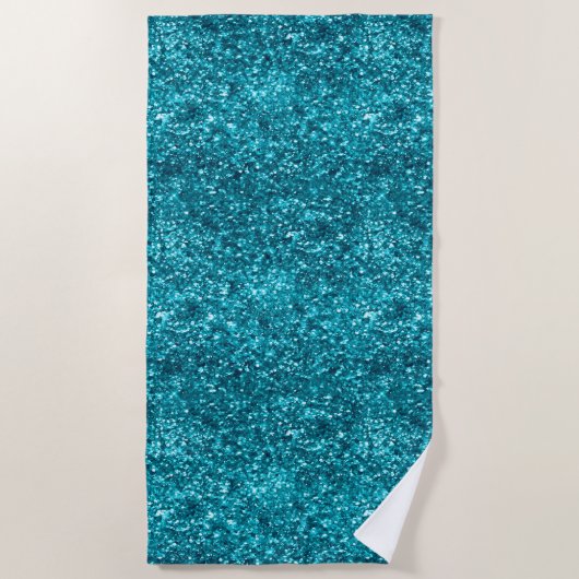 Serviette De Plage Aqua Gold Glitzy Parties scintillant (inspirée de  (Devant)