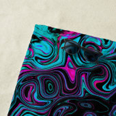 Serviette De Plage Aqua Magenta et Abstrait noir (En situation)